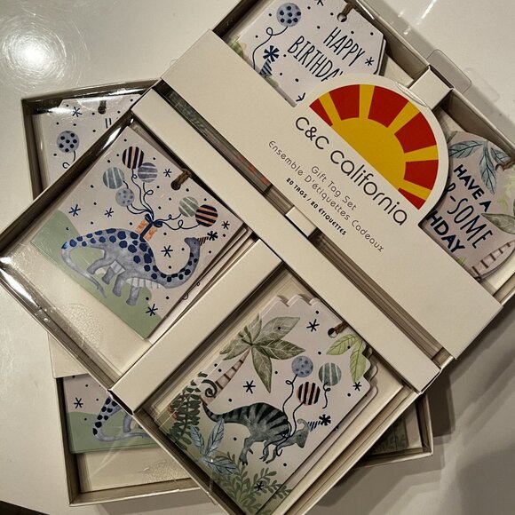 Birthday Gift Tags - Dinosaur Themed!  2 Boxes / New / Total of 40 gift tags (x) - Picture 3 of 11
